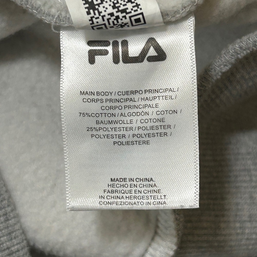 FILA Zip-Up Jacket Women's Medium Gray Logo Sleeve Cotton Blend - Picture 6 of 9